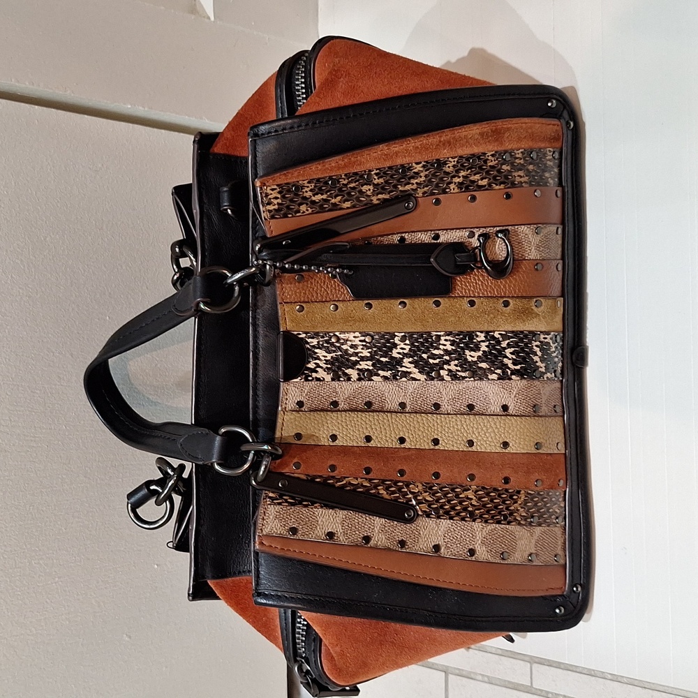 Coach Dreamer snakeskin/leather/suede handbag